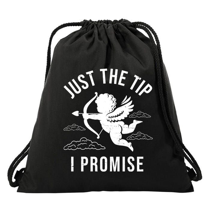 Just The Tip I Promise Funny Cupid Drawstring Bag