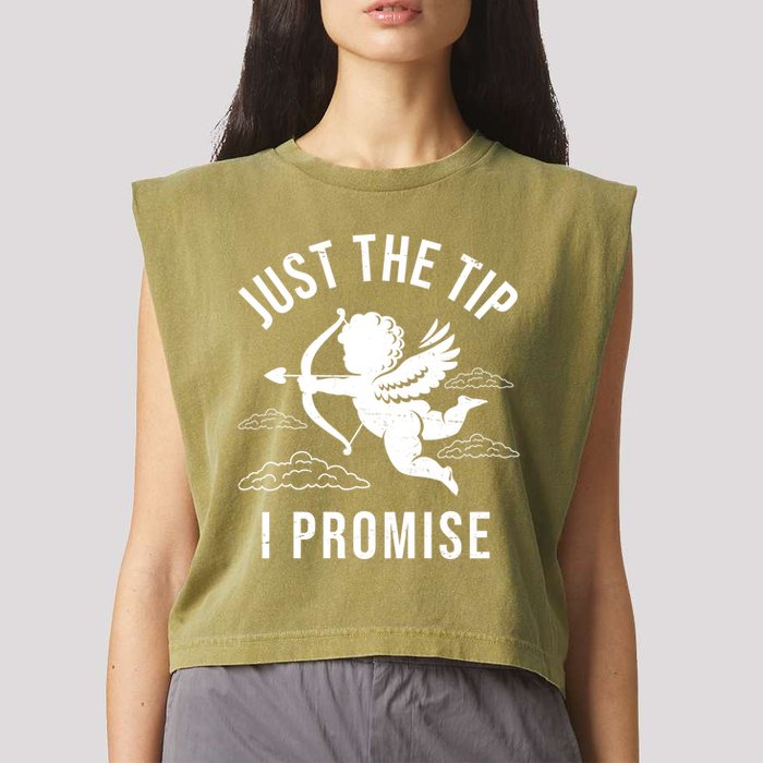 Just The Tip I Promise Funny Cupid Garment-Dyed Women's Muscle Tee