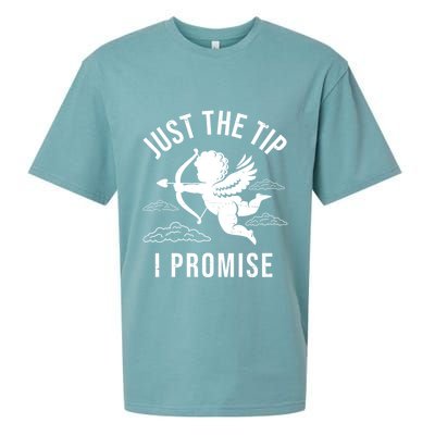 Just The Tip I Promise Funny Cupid Sueded Cloud Jersey T-Shirt