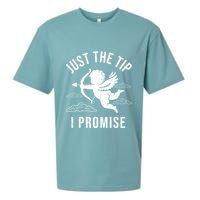 Just The Tip I Promise Funny Cupid Sueded Cloud Jersey T-Shirt