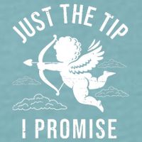 Just The Tip I Promise Funny Cupid Sueded Cloud Jersey T-Shirt