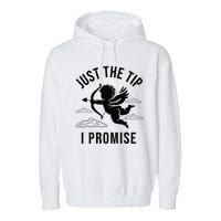 Just The Tip I Promise Funny Cupid Garment-Dyed Fleece Hoodie