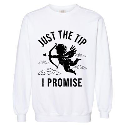 Just The Tip I Promise Funny Cupid Garment-Dyed Sweatshirt