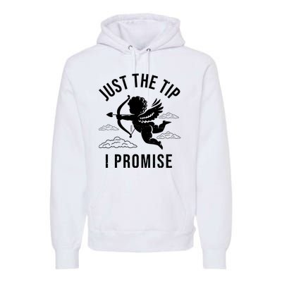 Just The Tip I Promise Funny Cupid Premium Hoodie