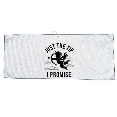 Just The Tip I Promise Funny Cupid Large Microfiber Waffle Golf Towel