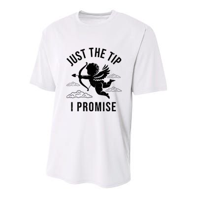 Just The Tip I Promise Funny Cupid Youth Performance Sprint T-Shirt