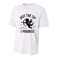 Just The Tip I Promise Funny Cupid Youth Performance Sprint T-Shirt