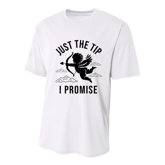 Just The Tip I Promise Funny Cupid Youth Performance Sprint T-Shirt