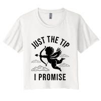 Just The Tip I Promise Funny Cupid Crop Top