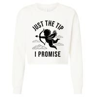 Just The Tip I Promise Funny Cupid Cropped Pullover Crew