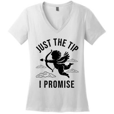 Just The Tip I Promise Funny Cupid Women's V-Neck T-Shirt