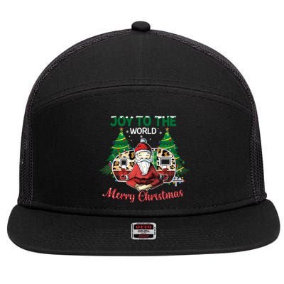 Joy To The World Merry Christmas Ugly Pajama Santa Xmas Great Gift 7 Panel Mesh Trucker Snapback Hat