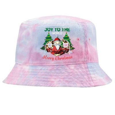 Joy To The World Merry Christmas Ugly Pajama Santa Xmas Great Gift Tie-Dyed Bucket Hat