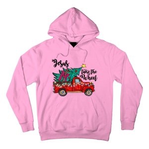 Jesus Take The Wheel Red Truck Christmas Tree Christian Xmas Gift Hoodie