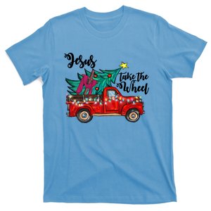 Jesus Take The Wheel Red Truck Christmas Tree Christian Xmas Gift T-Shirt