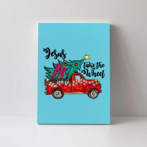 Jesus Take The Wheel Red Truck Christmas Tree Christian Xmas Gift Canvas