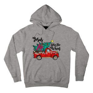 Jesus Take The Wheel Red Truck Christmas Tree Christian Xmas Gift Tall Hoodie