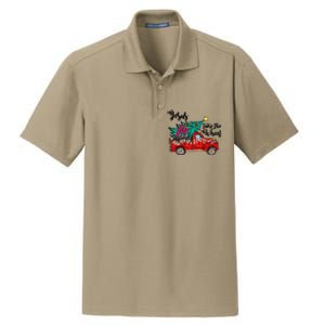 Jesus Take The Wheel Red Truck Christmas Tree Christian Xmas Gift Dry Zone Grid Polo