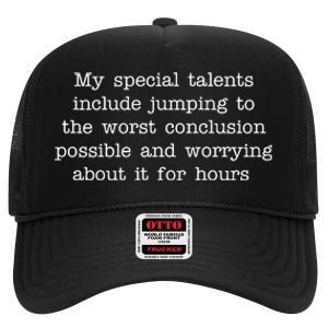 Jumping To The Worst Conclusion Possible Quote High Crown Mesh Back Trucker Hat