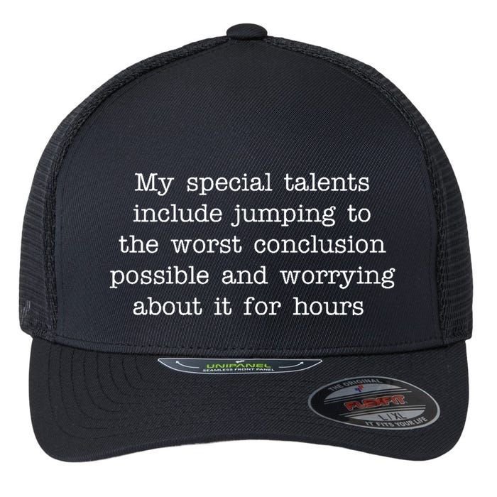 Jumping To The Worst Conclusion Possible Quote Flexfit Unipanel Trucker Cap