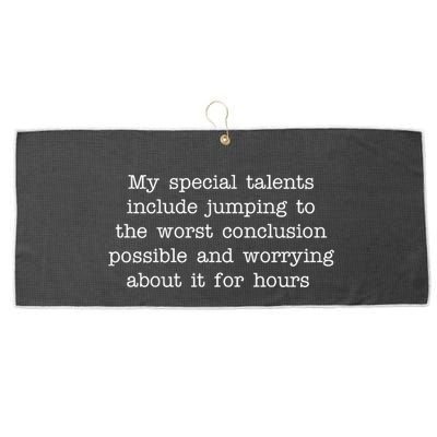 Jumping To The Worst Conclusion Possible Quote Large Microfiber Waffle Golf Towel