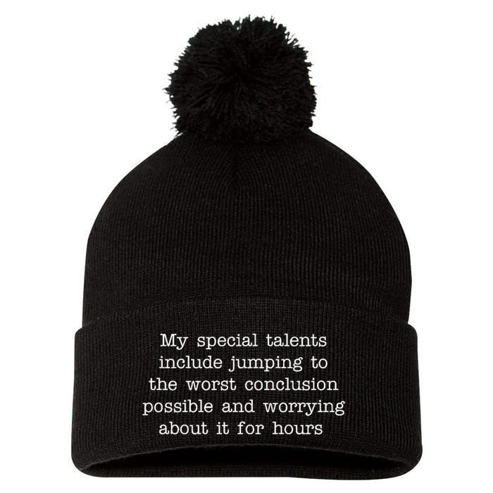 Jumping To The Worst Conclusion Possible Quote Pom Pom 12in Knit Beanie