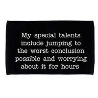 Jumping To The Worst Conclusion Possible Quote Microfiber Hand Towel