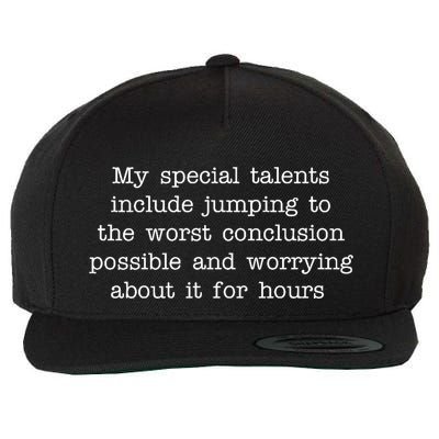 Jumping To The Worst Conclusion Possible Quote Wool Snapback Cap