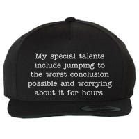 Jumping To The Worst Conclusion Possible Quote Wool Snapback Cap