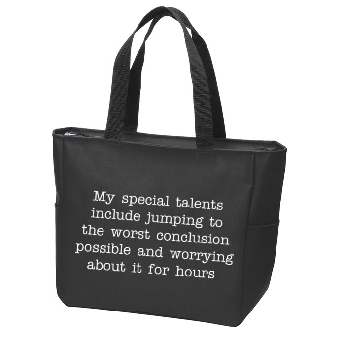Jumping To The Worst Conclusion Possible Quote Zip Tote Bag
