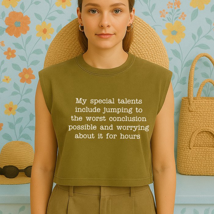 Jumping To The Worst Conclusion Possible Quote Garment-Dyed Women's Muscle Tee
