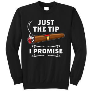 Just The Tip I Promise Cigar Smoker Men Joke Apparel Sweatshirt