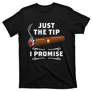 Just The Tip I Promise Cigar Smoker Men Joke Apparel T-Shirt