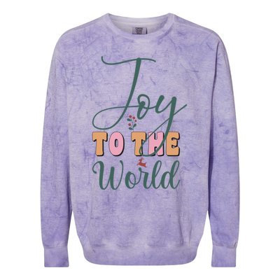 Joy To The World Snowflakes Christmas Pajama Xmas Holiday Funny Gift Colorblast Crewneck Sweatshirt