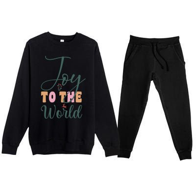 Joy To The World Snowflakes Christmas Pajama Xmas Holiday Funny Gift Premium Crewneck Sweatsuit Set