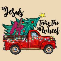 Jesus Take The Wheel Red Truck Christmas Tree Christian Xmas Gift Zip Tote Bag