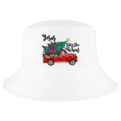 Jesus Take The Wheel Red Truck Christmas Tree Christian Xmas Gift Cool Comfort Performance Bucket Hat