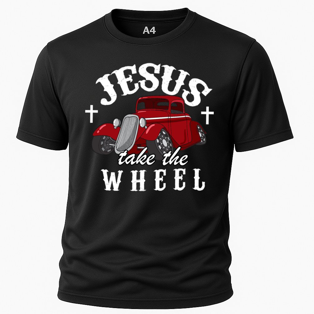 Jesus Take The Wheel Vintage Car Cooling Performance Crew T-Shirt