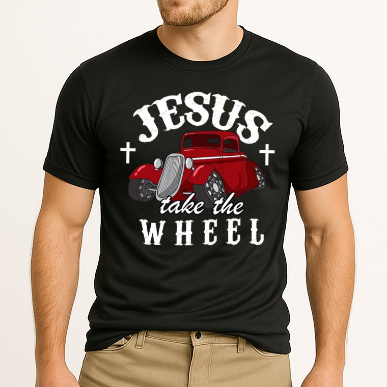 Jesus Take The Wheel Vintage Car Cooling Performance Crew T-Shirt