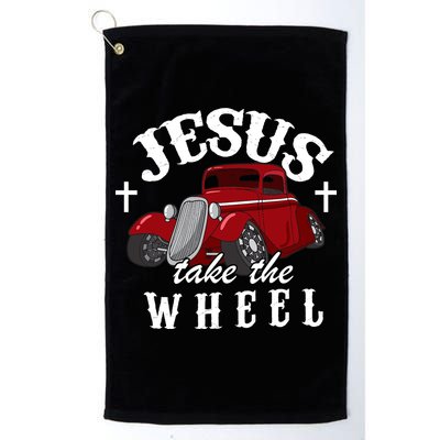Jesus Take The Wheel Vintage Car Golf Towel