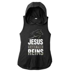 Jesus Take This Reins Ladies PosiCharge Tri-Blend Wicking Draft Hoodie Tank