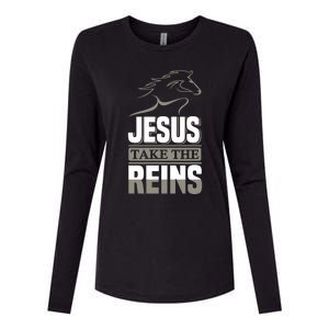 Jesus Take This Reins Womens Cotton Relaxed Long Sleeve T-Shirt