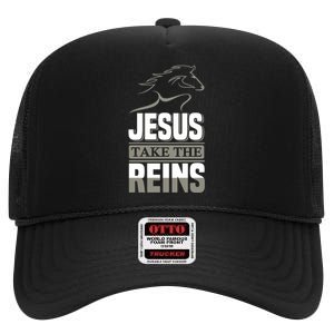 Jesus Take This Reins High Crown Mesh Back Trucker Hat