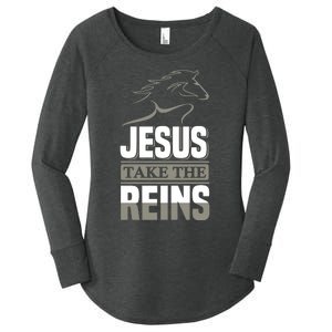 Jesus Take This Reins Women's Perfect Tri Tunic Long Sleeve Shirt