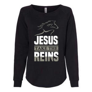 Jesus Take This Reins Womens California Wash Sweatshirt