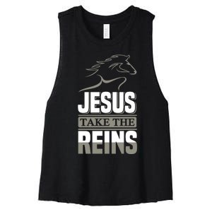 Jesus Take This Reins Women's Racerback Cropped Tank