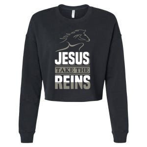 Jesus Take This Reins Cropped Pullover Crew