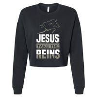 Jesus Take This Reins Cropped Pullover Crew