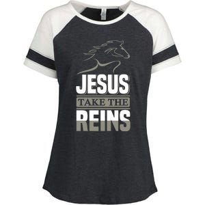 Jesus Take This Reins Enza Ladies Jersey Colorblock Tee