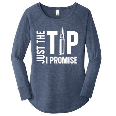 Just The Tip I Promise Bullet Gun Women's Perfect Tri Tunic Long Sleeve Shirt